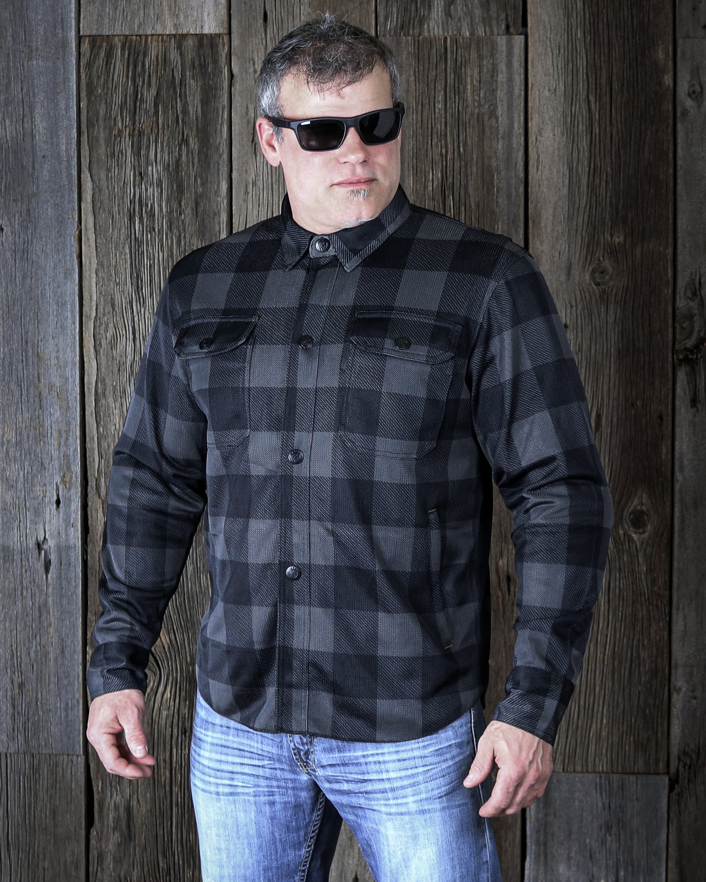 Cornell Mesh Moto Shirt - Black