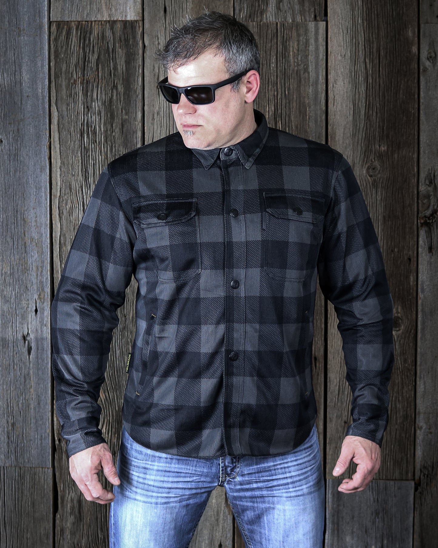 Cornell Mesh Moto Shirt - Black