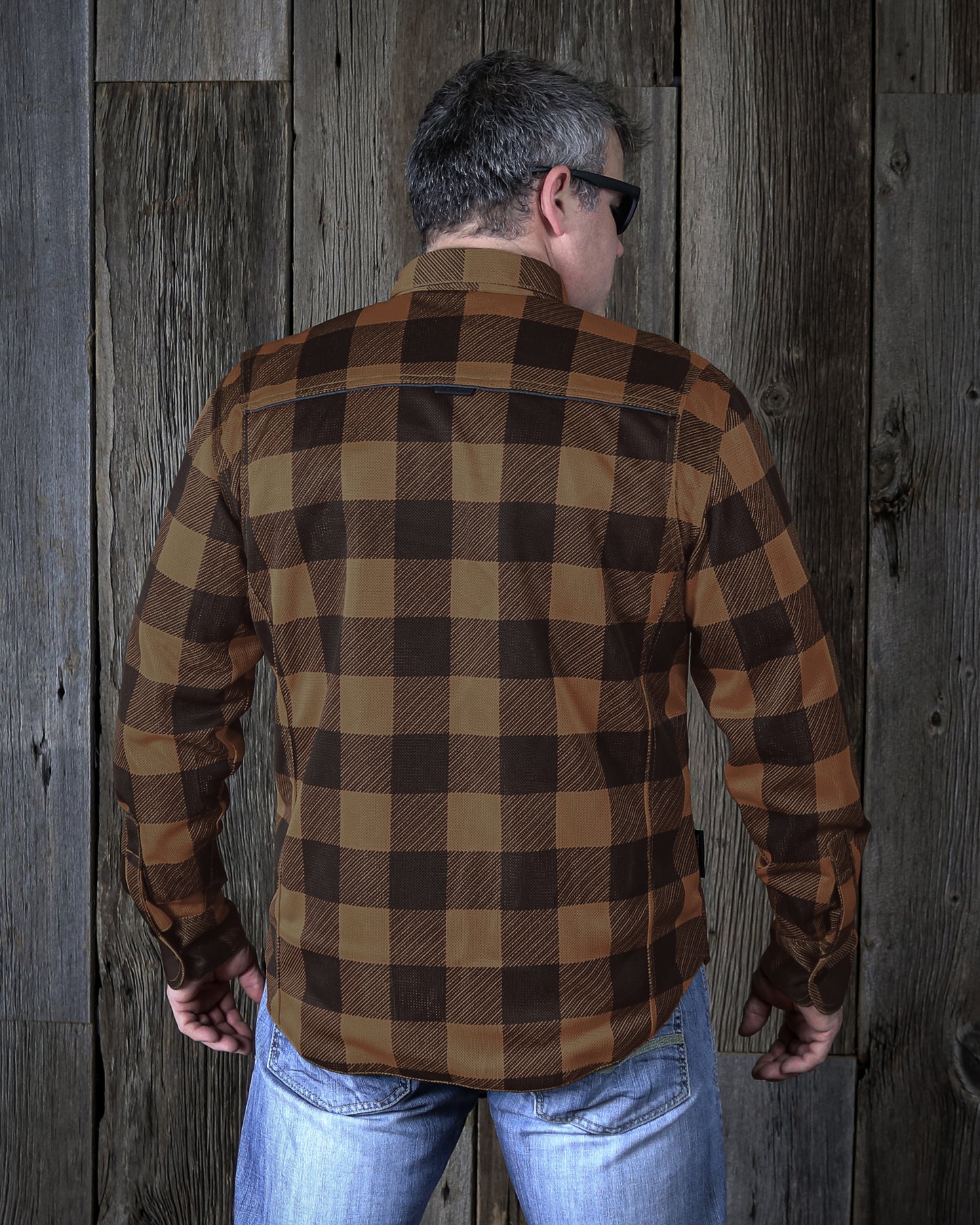 Cornell Mesh Moto Shirt - Brown
