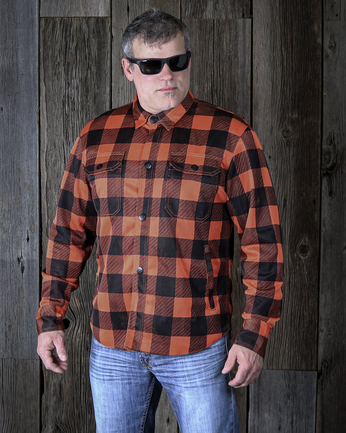 Cornell Mesh Moto Shirt - Orange