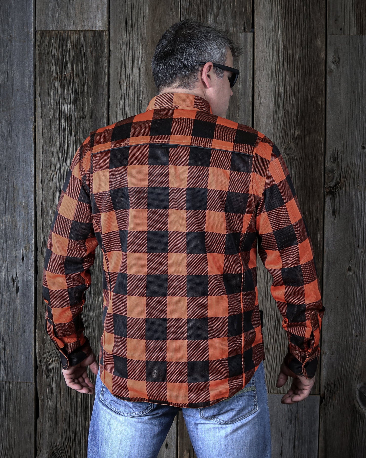 Cornell Mesh Moto Shirt - Orange