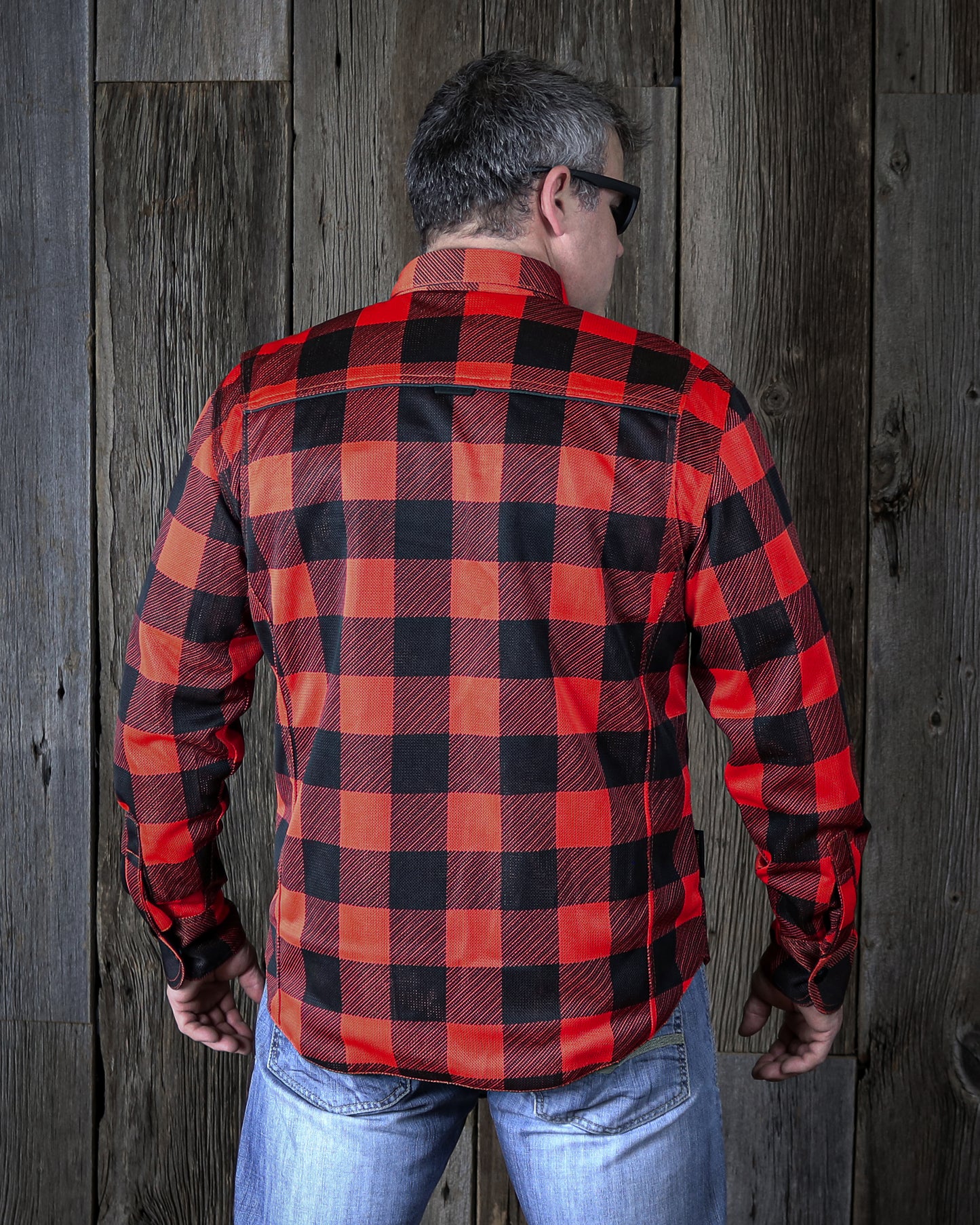Cornell Mesh Moto Shirt - Red