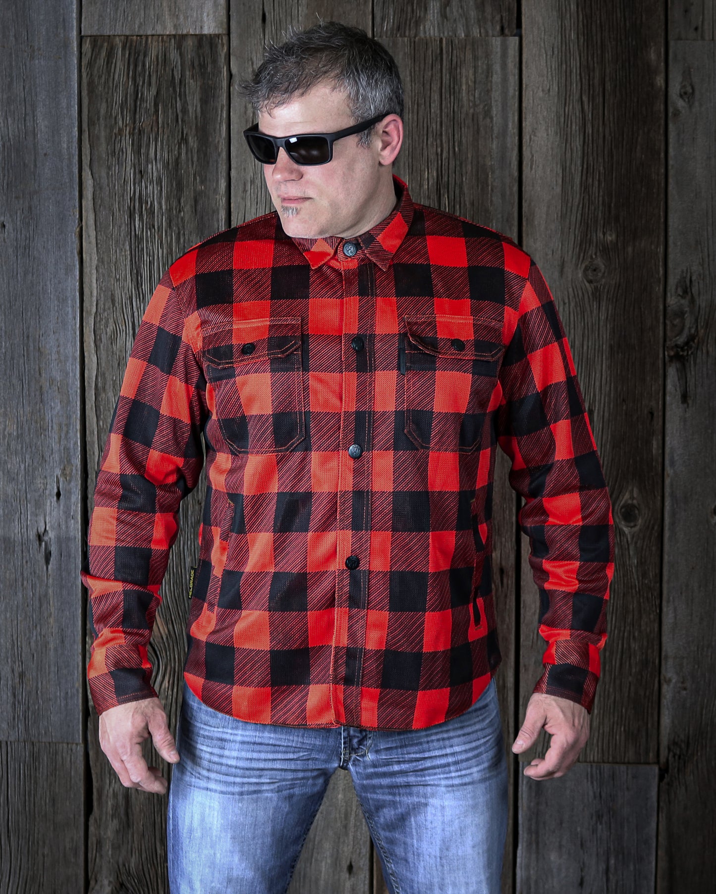 Cornell Mesh Moto Shirt - Red