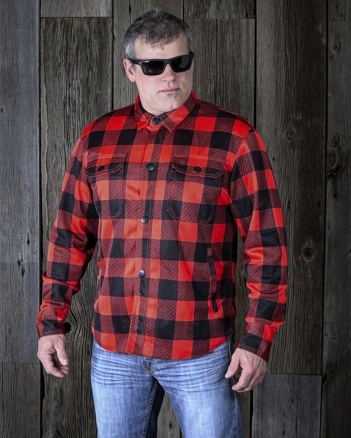 Cornell Mesh Moto Shirt - Red