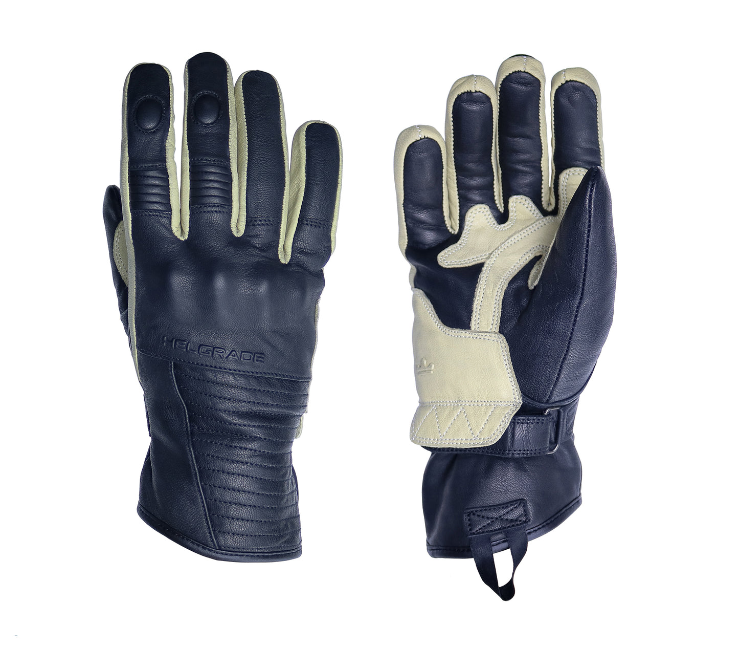 Loren Water Resistant Leather Glove - Cream/Black