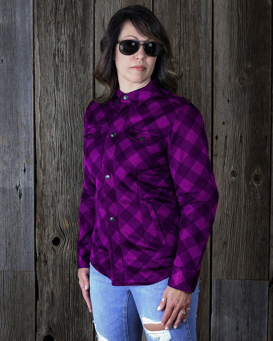 Ryder Mesh Moto Shirt - Purple